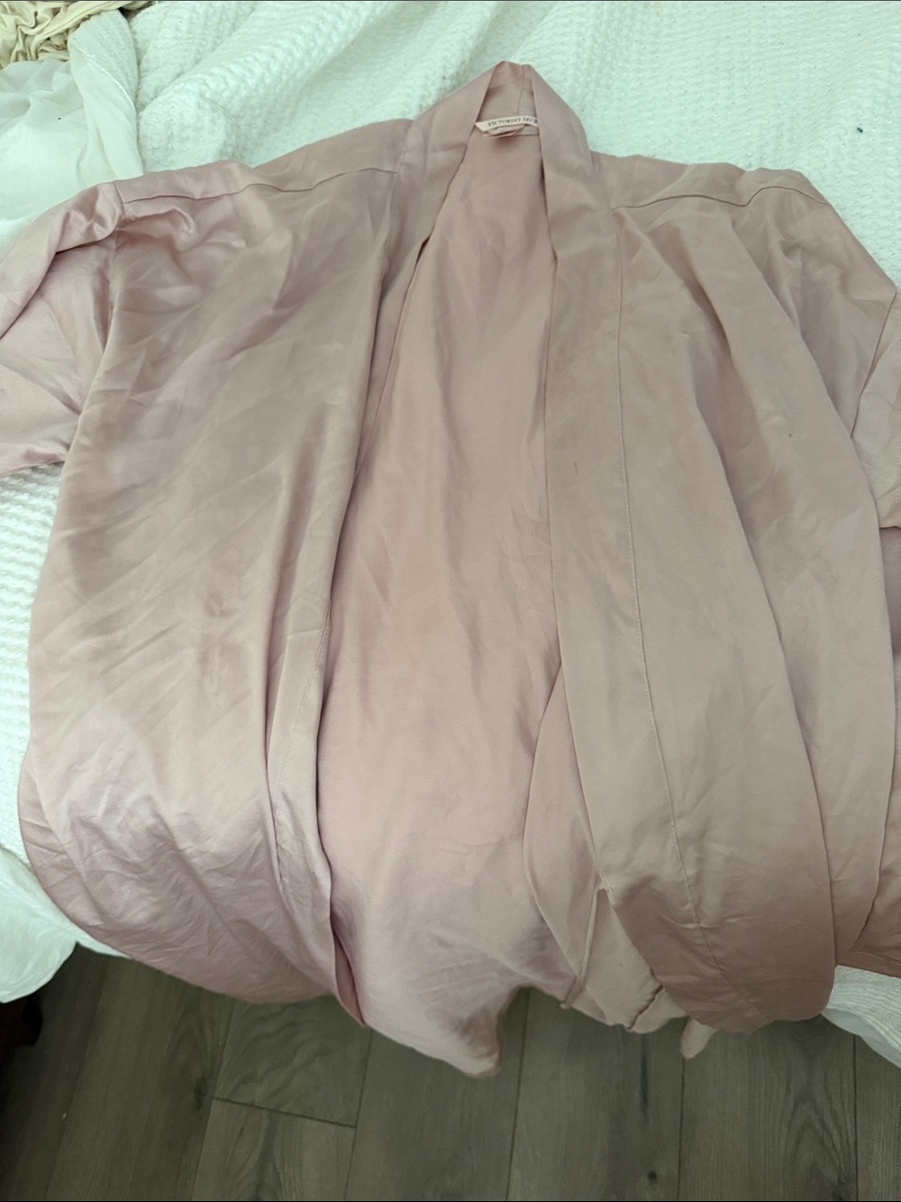 Victoria's Secret Blush Pink Satin Robe